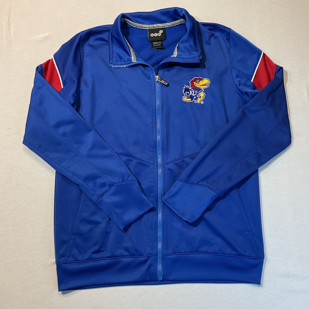 GEN2 KUKansas University Jay Hawks Zip Up Blue/Red Jacket 10/12 Medium